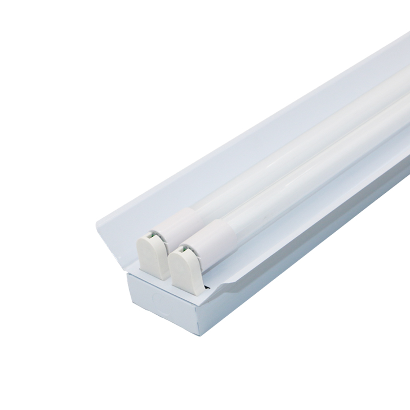 t8LED日光燈支架 單雙支帶罩高亮吸頂，打造高效應急照明解決方案